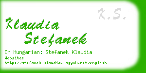 klaudia stefanek business card